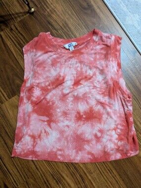 JoyLab Coral Pink Tie-Dye Tank Top
